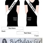 White Sash with photo image - printed on the front and back of the sash