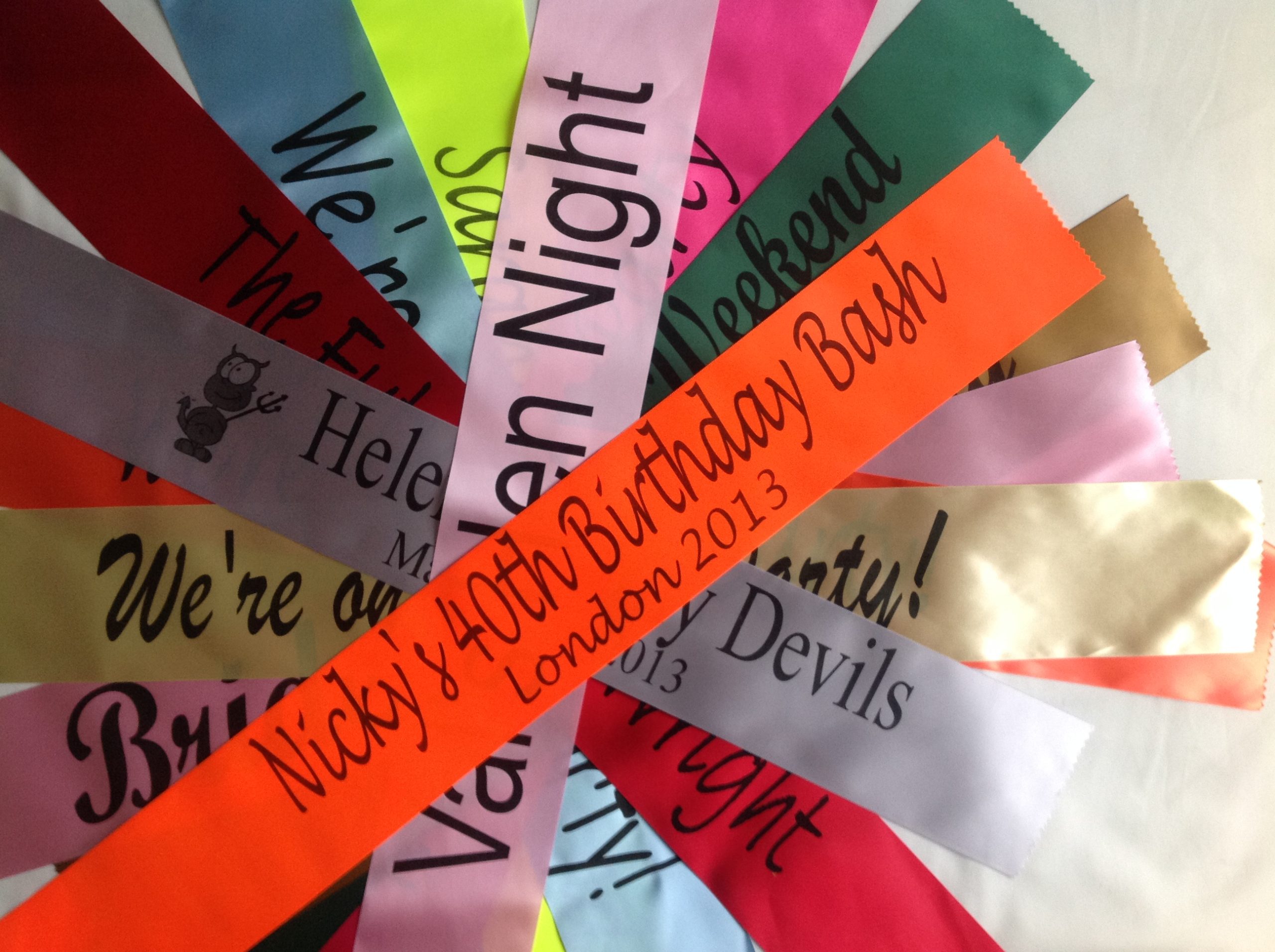personalised sashes