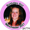 birthady badges. photo badge and rosette centre