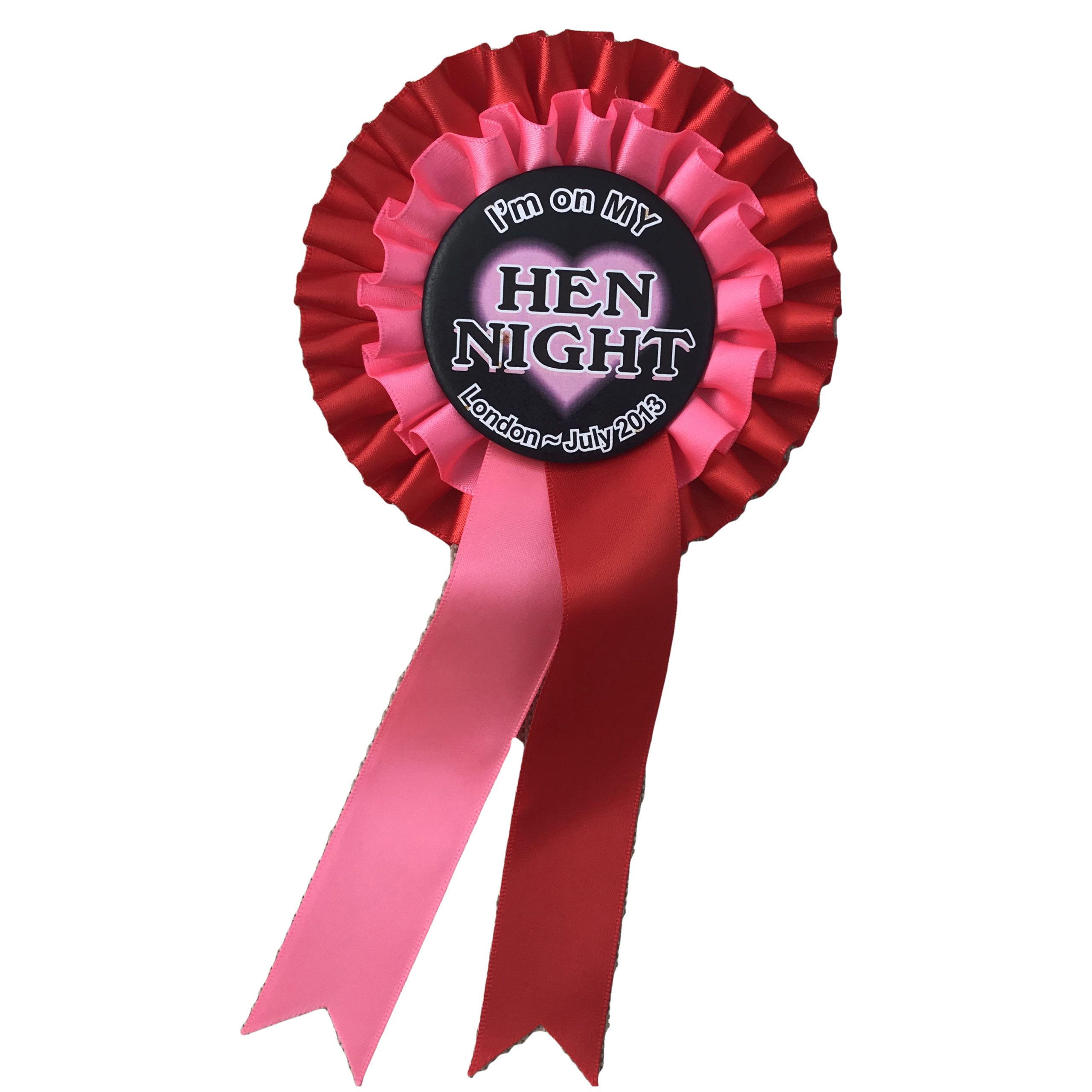 selection of custom rosettes for hen nights