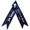 funeral ribbon with metal cross