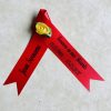 funeral ribbon with fabric rosebud